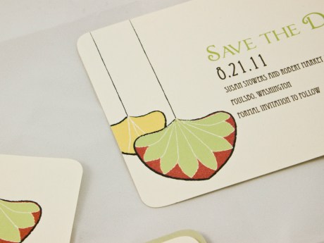 Arts and Crafts Save the Date Yellow Green